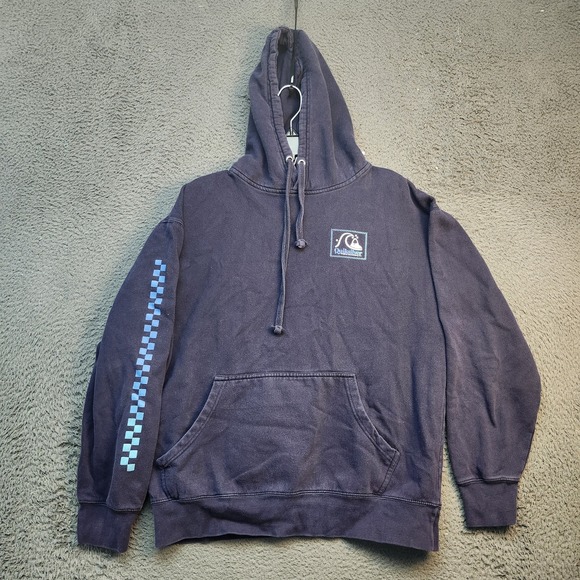 Quiksilver Hoodie Mens Large Navy Blue Original Boardriding Pullover Surf‎ Skate - Picture 1 of 8